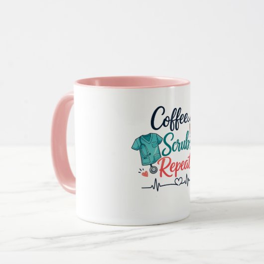Coffee. Scrubs. Repeat. マグカップ (正面左)
