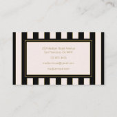 Coffee Shop Black and Cream Stripes with Gold 名刺 (裏面)