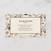 Coffee Shop Business Card Rustic Cafe Espresso 名刺 (裏面)