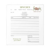 Coffee Shop Business Invoice Notepad ノートパッド (正面)