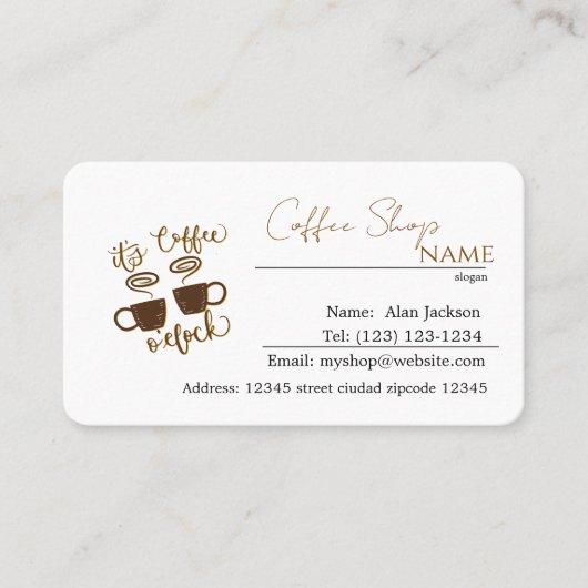 coffee shop editable business cards 名刺 (正面)