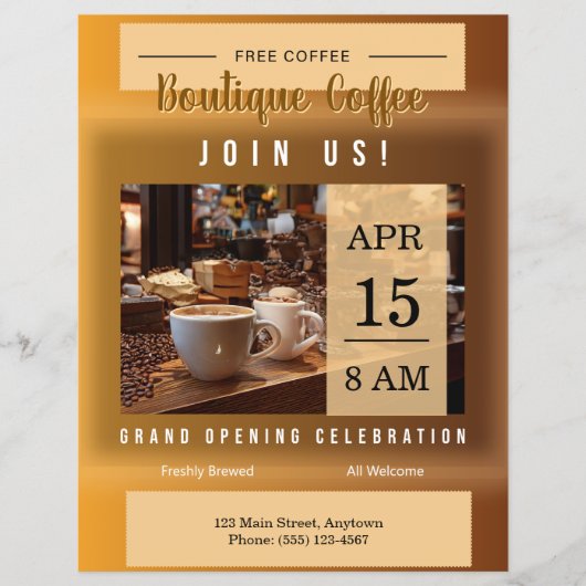 Coffee Shop Grand Opening Announcement チラシ (正面)