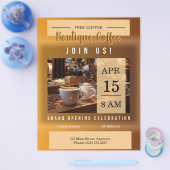 Coffee Shop Grand Opening Announcement チラシ (シングル)