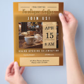 Coffee Shop Grand Opening Announcement チラシ (手)