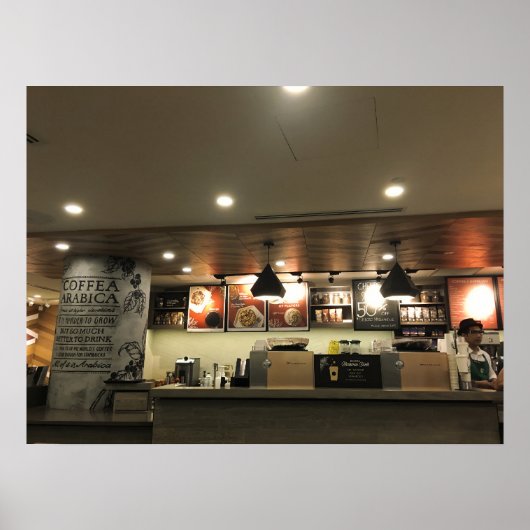 Coffee Shop Interior Counter Cafe ポスター (正面)