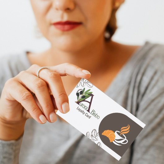 Coffee Shop Loyalty Card Professional Modern Custo 名刺