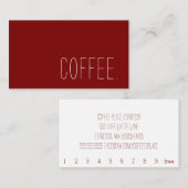 Coffee Shop Loyalty Simple Punch ロイヤリティカード (正面/裏面)