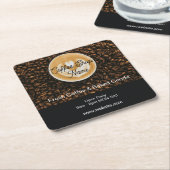 Coffee Shop Square Paper Coaster |Cafe Drink スクエアペーパーコースター (アングル)