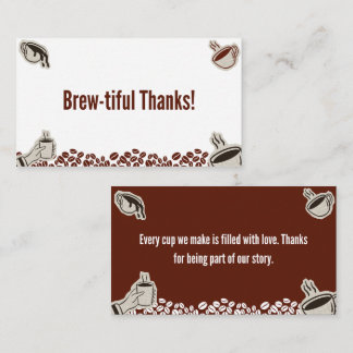 Coffee Shop Thank You Card - Brew-tiful Thanks ロイヤリティカード