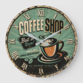 Coffee Shop Vintage ラージ壁時計 (正面)