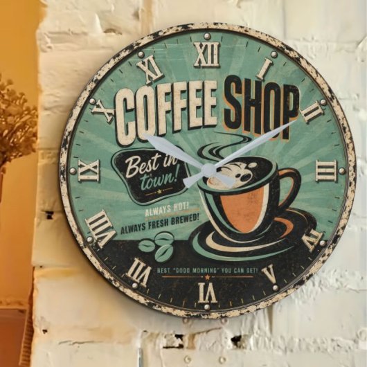 Coffee Shop Vintage ラージ壁時計