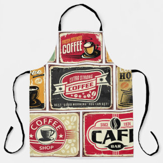 Coffee signs and labels collection. Retro and vint エプロン