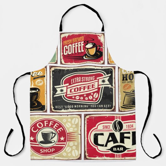 Coffee signs and labels collection. Retro and vint エプロン (正面)