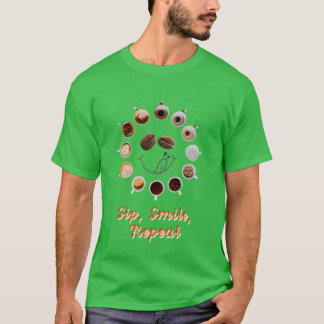 Coffee sip smile repeat gift for coffee lovers boy tシャツ