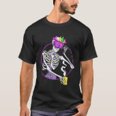 Coffee  Skeleton Mardi Gras Celebration Tシャツ (正面)