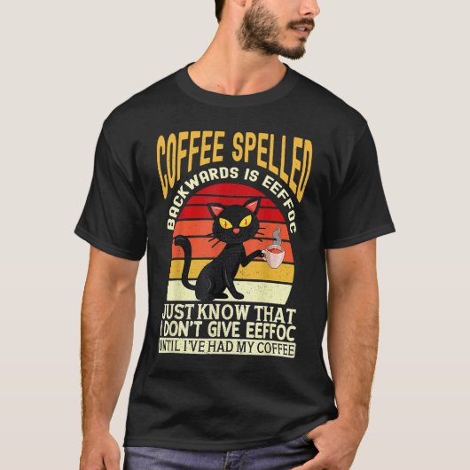 Coffee spelled backwards is eeffoc drinker Barista Tシャツ (正面)