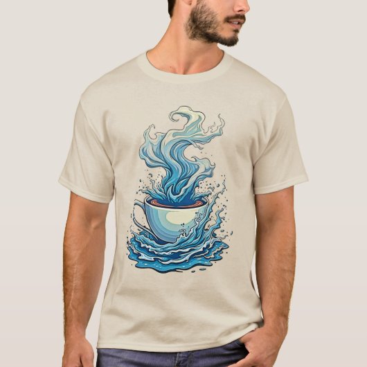 Coffee Splash: Dynamic Art Tシャツ (正面)