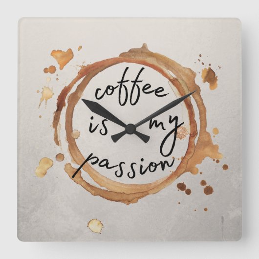 coffee stains スクエア壁時計 (正面)