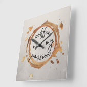 coffee stains スクエア壁時計 (傾斜)