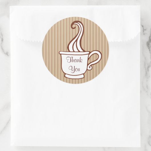 Coffee Stickersに感謝 ラウンドシール (バッグ)