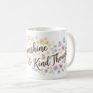 Coffee Sunshine Kind Thoughts Floral Wrap Mug コーヒーマグカップ