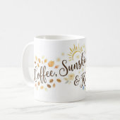 Coffee Sunshine Kind Thoughts Floral Wrap Mug コーヒーマグカップ (正面左)