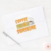 Coffee & Sunshine – Positive Morning Vibes  ラウンドシール (封筒)