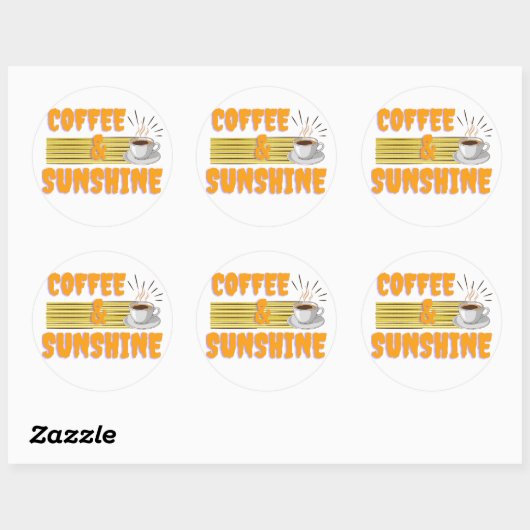 Coffee & Sunshine – Positive Morning Vibes  ラウンドシール (シート)