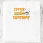 Coffee & Sunshine – Positive Morning Vibes  ラウンドシール (バッグ)