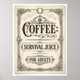 coffee survival juice for adults ポスター