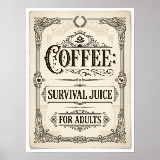 coffee survival juice for adults ポスター (正面)