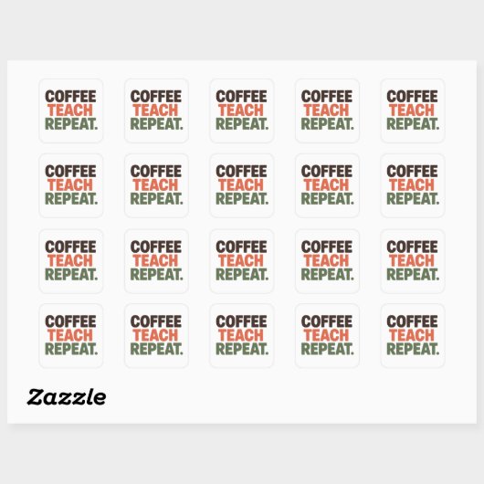 Coffee Teach Repeat スクエアシール (シート)