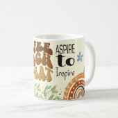 "COFFEE TEACH REPEAT" "ASPIRE to Inspire" コーヒーマグカップ (正面右)
