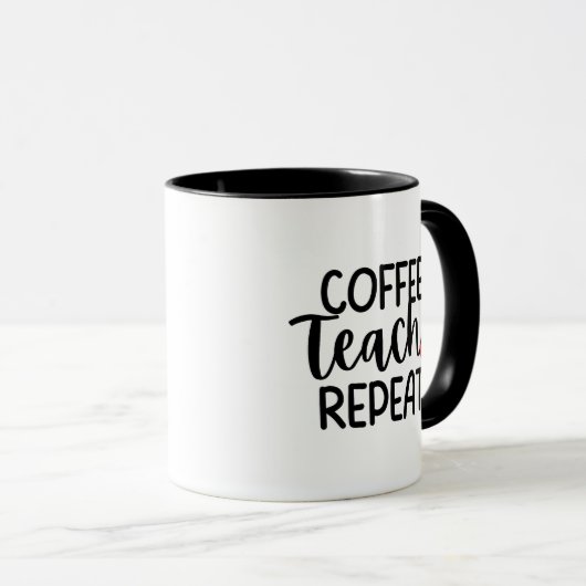'Coffee Teach Repeat' Relatable Fun Teacher Gift マグカップ (正面右)
