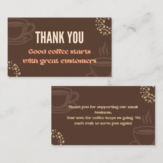 Coffee Thank You Minimal Cafe Card ロイヤリティカード (正面/裏面)