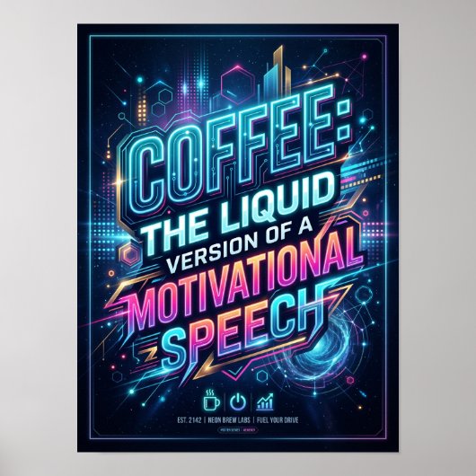 coffee the liquid version of motivational speech ポスター (正面)