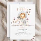 Coffee Theme Baby Shower Invitation Gender Neutral 招待状