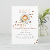 Coffee Theme Baby Shower Invitation Gender Neutral 招待状 (スタンド正面)
