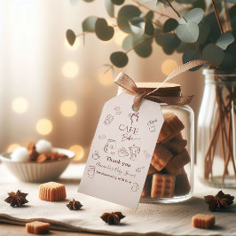 Coffee Theme Beige Cafe Bebe Brewing Baby Shower ギフトタグ