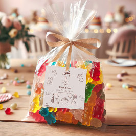 Coffee Theme Beige Cafe Bebe Brewing Baby Shower フェイバータグ