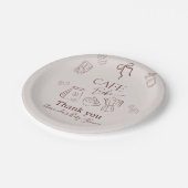 Coffee Theme Beige Cafe Bebe Brewing Baby Shower ペーパープレート (アングル)