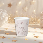 Coffee Theme Beige Cafe Bebe Brewing Baby Shower 紙コップ