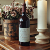 Coffee Theme Blue Bow Cafe Bebe Boy Baby Shower ワインラベル