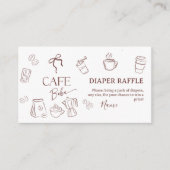 Coffee Theme Cafe Bebe Brewing Baby Shower Diaper エンクロージャーカード (正面)