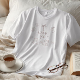 Coffee Theme Cafe Bebe Brewing Bow Baby Shower トライブレンドＴシャツ