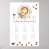 Coffee Theme Seating Chart | Bridal or Baby Shower ポスター (正面)