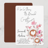 Coffee Themed Couple Shower Invitation 招待状 (正面/裏面)