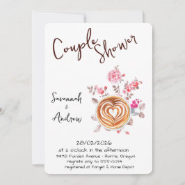 Coffee Themed Couple Shower Invitation 招待状
