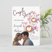 Coffee Themed Couple Shower Invitation 招待状 (スタンド正面)