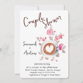 Coffee Themed Couple Shower Invitation 招待状